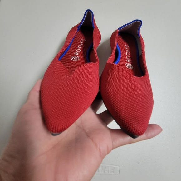 Rothy's The Point Red Chili Flats. - Picture 10 of 12